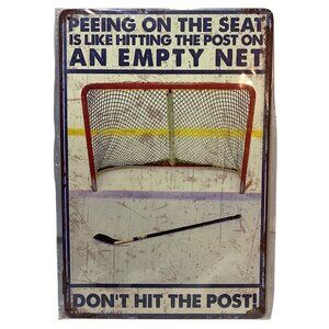 Nostalgic Peeing on the Seat Media Golden Era Pin Up Art Tin 12"x 8" Sign New